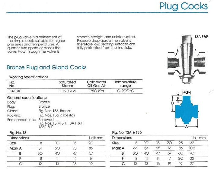 Plug Cock - Bronze - M&F - 8mm